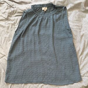 LOFT Sleeveless Gray Textured Blouse